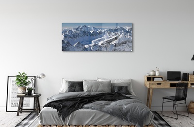 Sklenený obraz horské zimné