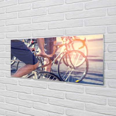 Obraz na skle cyklisti ľudí