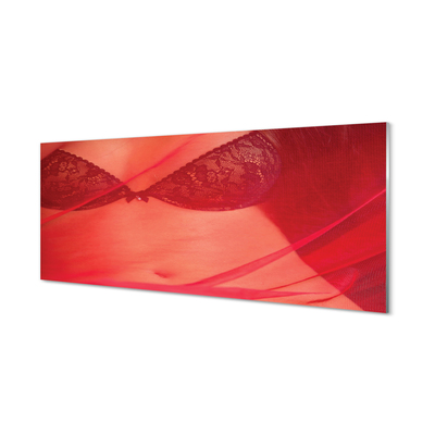 Obraz na skle Žena v červenom tylu