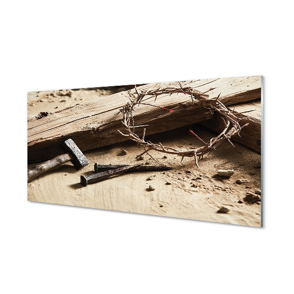 Sklenený obraz Kríža pre tŕne kladivo