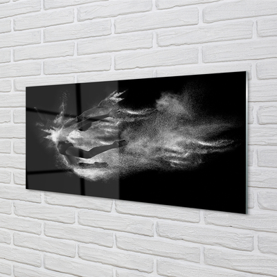 Sklenený obraz Žena baletné dymové šedé pozadie