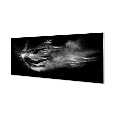 Sklenený obraz Žena baletné dymové šedé pozadie