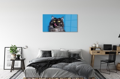 Sklenený obraz Oblizujący mačka