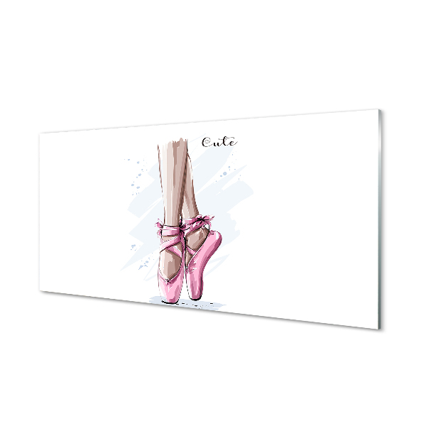 Sklenený obraz ružové baletné topánky