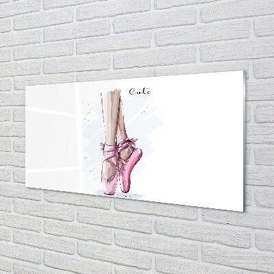 Sklenený obraz ružové baletné topánky