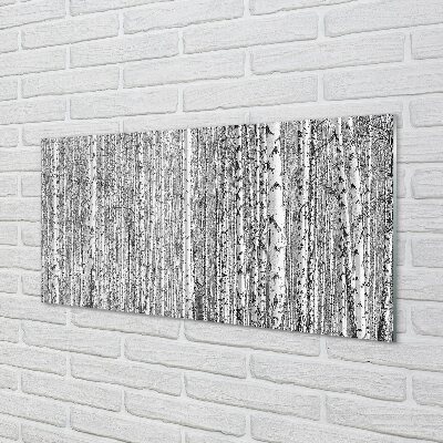 Sklenený obraz Čierna a biela strom les