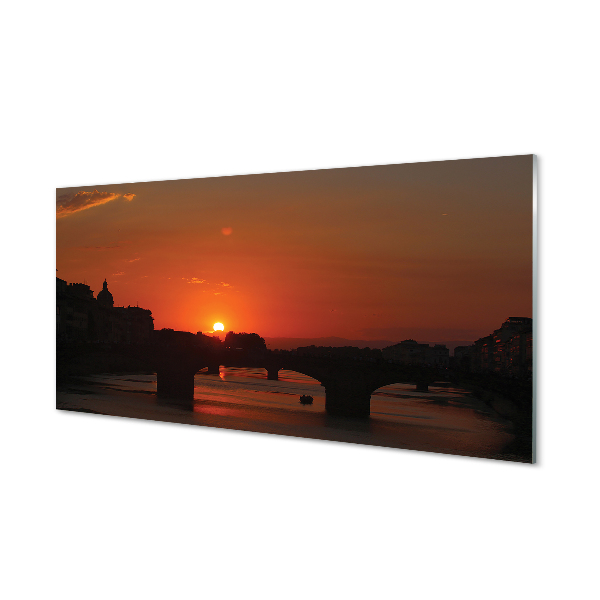 Sklenený obraz Taliansko rieka západu slnka