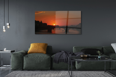 Sklenený obraz Taliansko rieka západu slnka