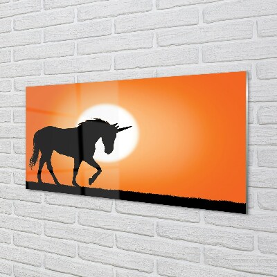 Sklenený obraz Sunset Unicorn