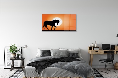 Sklenený obraz Sunset Unicorn