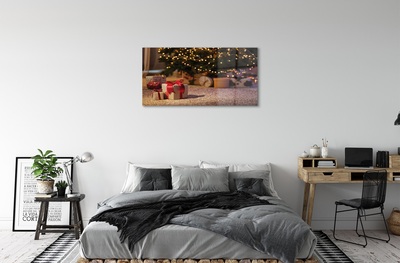 Sklenený obraz Dary vianočný strom