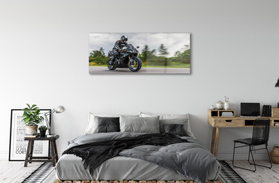 Obraz na skle Motocykel cesty mraky neba