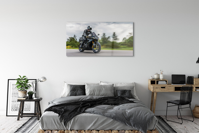 Obraz na skle Motocykel cesty mraky neba