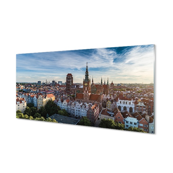 Sklenený obraz Gdańsk Panorama kostol