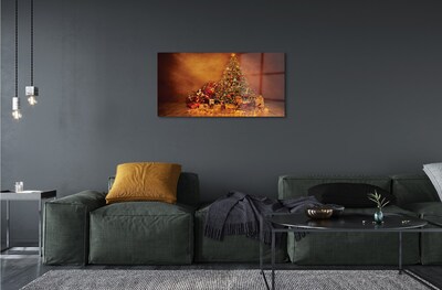 Sklenený obraz Vianočné osvetlenie dekorácie darčeky