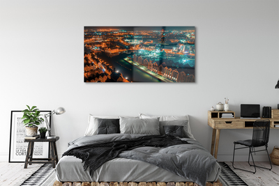 Sklenený obraz Gdańsk River nočné panorama