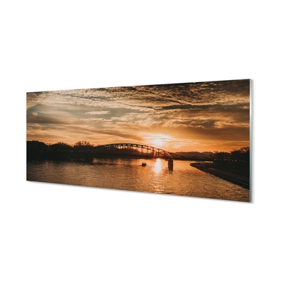Sklenený obraz Krakow river bridge sunset