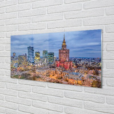 Sklenený obraz Warsaw Panorama západu slnka