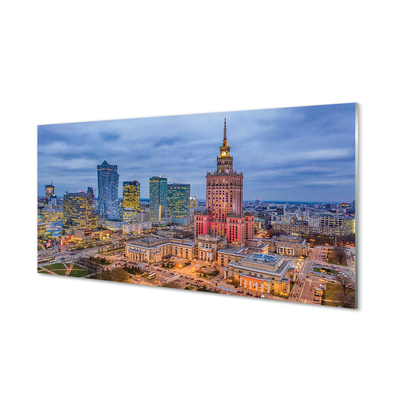 Sklenený obraz Warsaw Panorama západu slnka