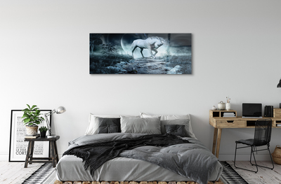 Sklenený obraz Forest Unicorn moon