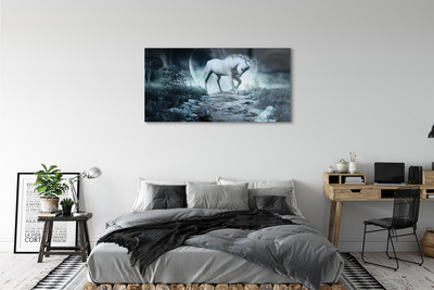 Sklenený obraz Forest Unicorn moon