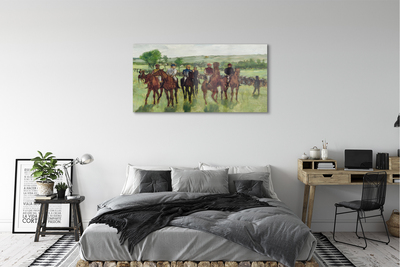Obraz na skle Art jazda na koni