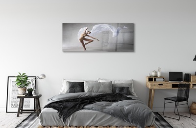 Sklenený obraz Žena tancuje biely materiál