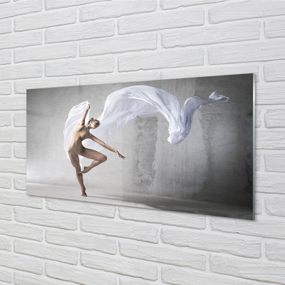 Sklenený obraz Žena tancuje biely materiál