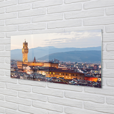 Sklenený obraz Italy Castle sunset panorama