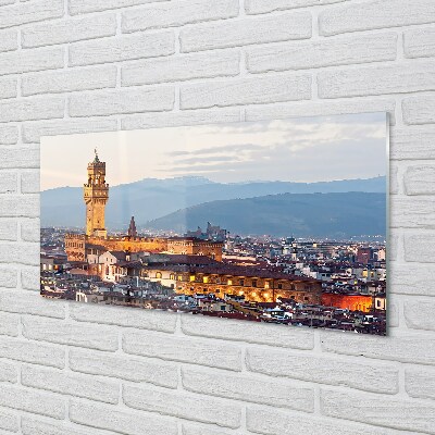 Sklenený obraz Italy Castle sunset panorama