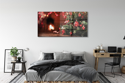 Sklenený obraz Vianočný strom ozdoby svetla darčeky