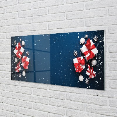 Sklenený obraz Darčeky čačky sneh
