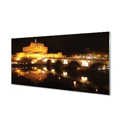 Sklenený obraz Rome River mosty v noci