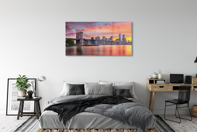 Sklenený obraz most sunrise
