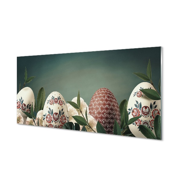 Sklenený obraz Listy vajcom kvety