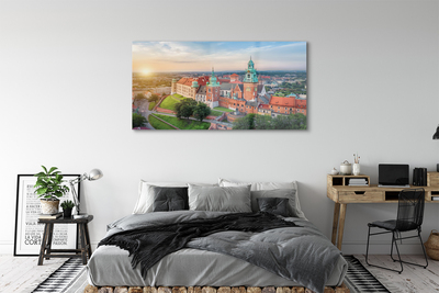 Sklenený obraz Krakow castle panorama svitania