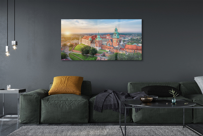 Sklenený obraz Krakow castle panorama svitania