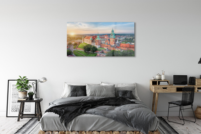 Sklenený obraz Krakow castle panorama svitania