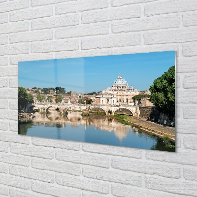 Sklenený obraz Rome River mosty