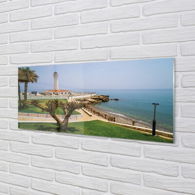 Sklenený obraz Španielsko pobreží maják
