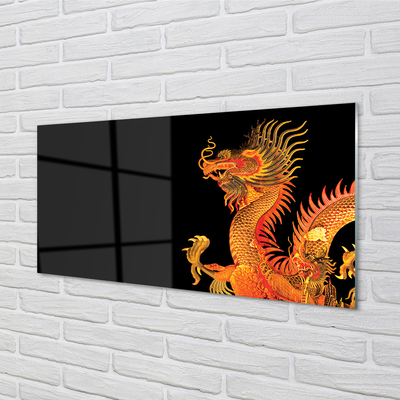 Sklenený obraz Japonský zlatý drak