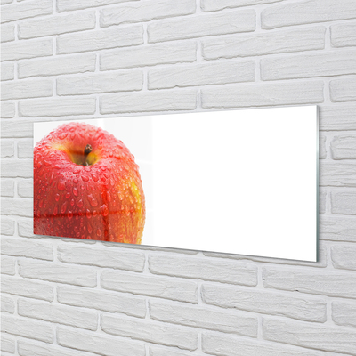 Obraz na skle Kvapôčky vody na jablko