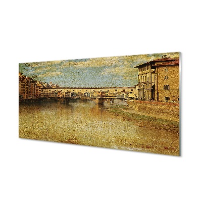 Sklenený obraz Italy River Mosty budovy