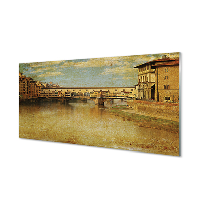 Sklenený obraz Italy River Mosty budovy
