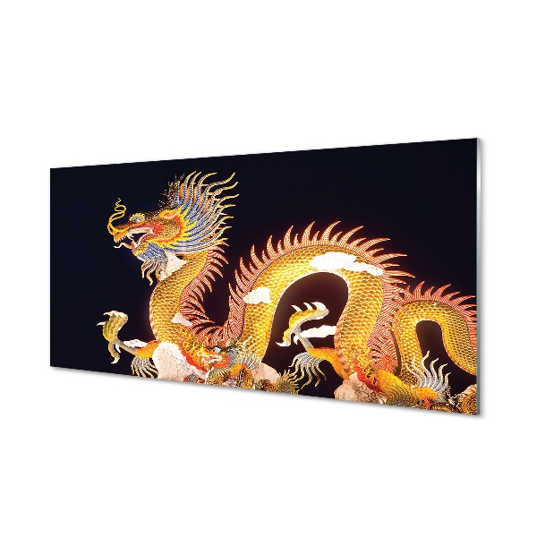 Sklenený obraz Golden Japanese Dragon