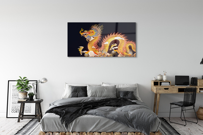 Sklenený obraz Golden Japanese Dragon
