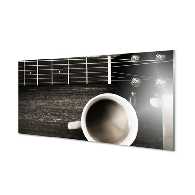 Obraz na skle coffee gitara