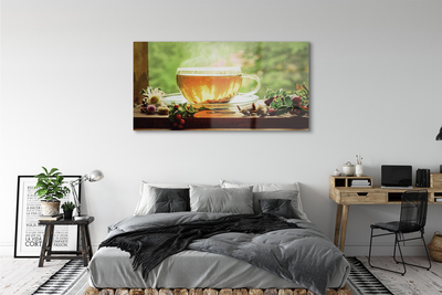Obraz na skle čaju byliny horúce