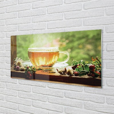 Obraz na skle čaju byliny horúce
