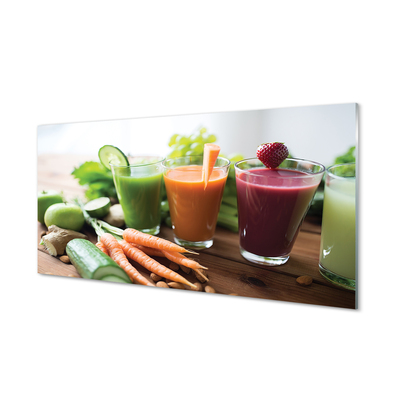 Obraz na skle zeleninové kokteily